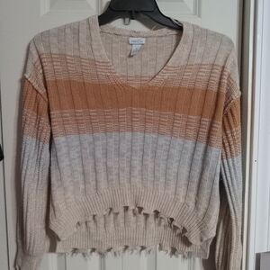Rue21 V-Neck Sweater - Cream, Tan, Gray